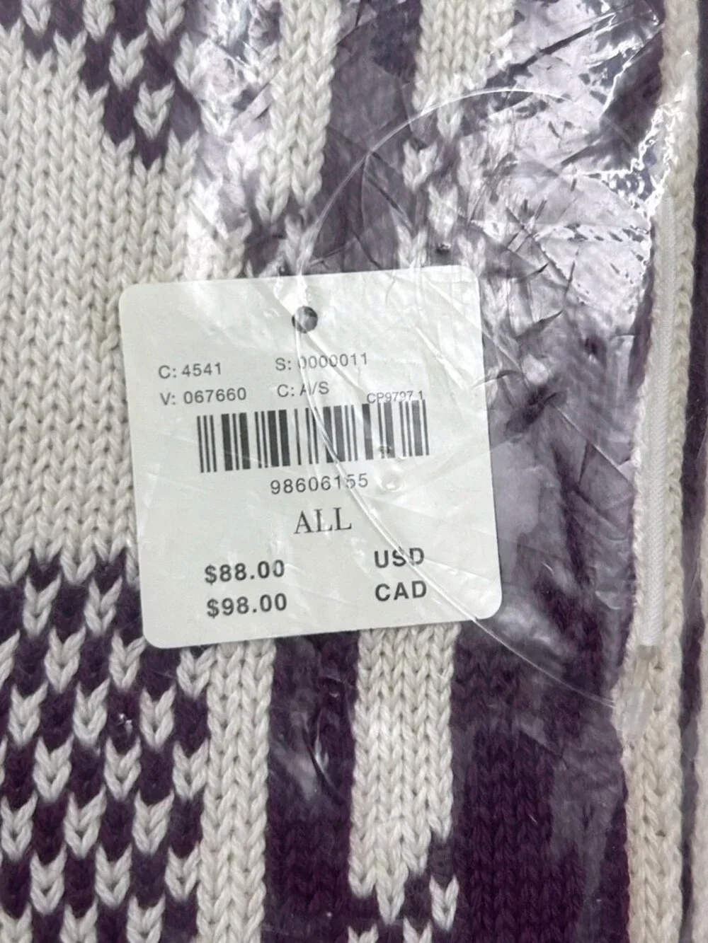 Anthropoligie Violette Cotton Knit Throw Blanket w/Text Along Border 5